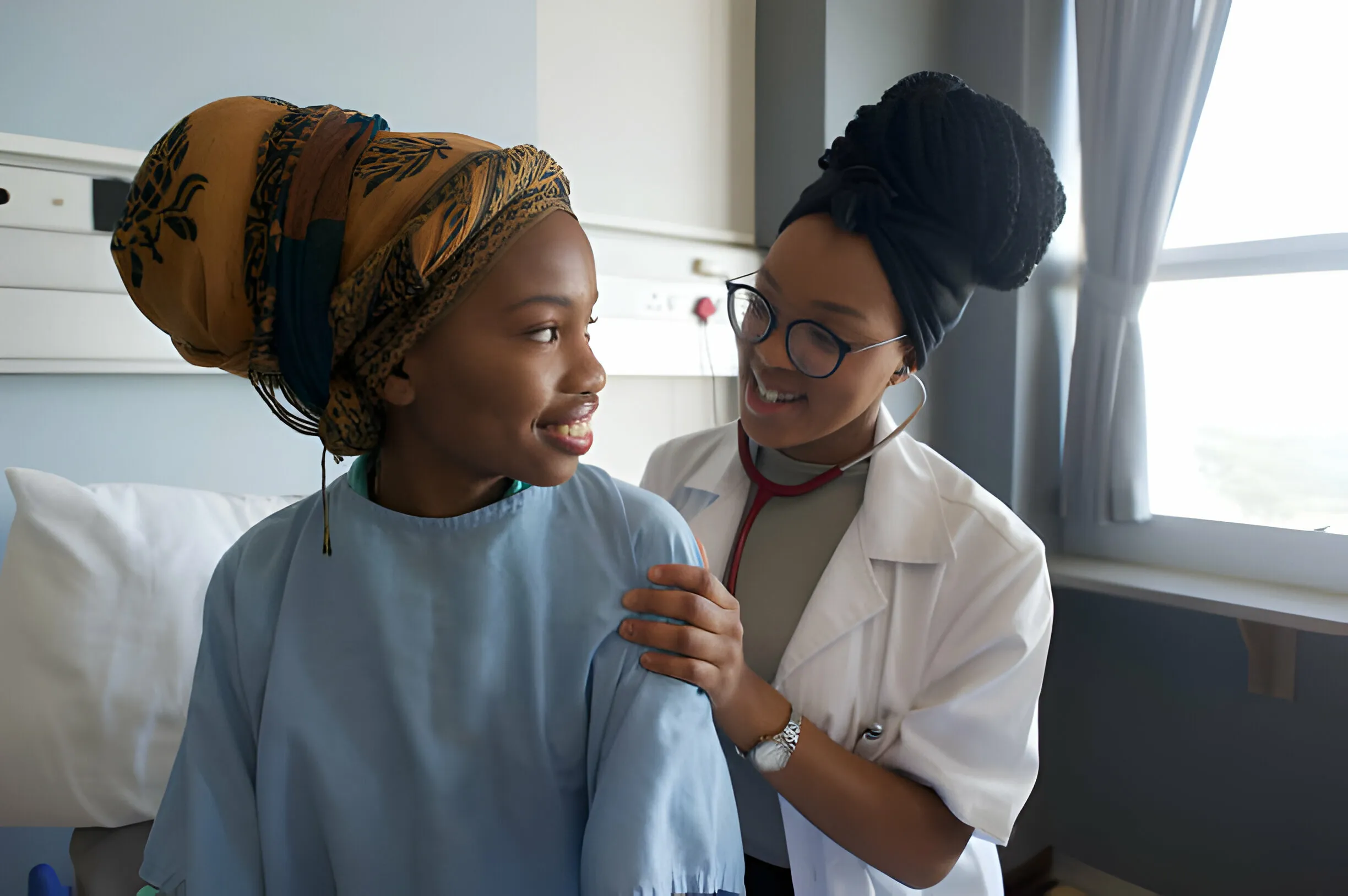 lady undergoing her tb test for uk visa