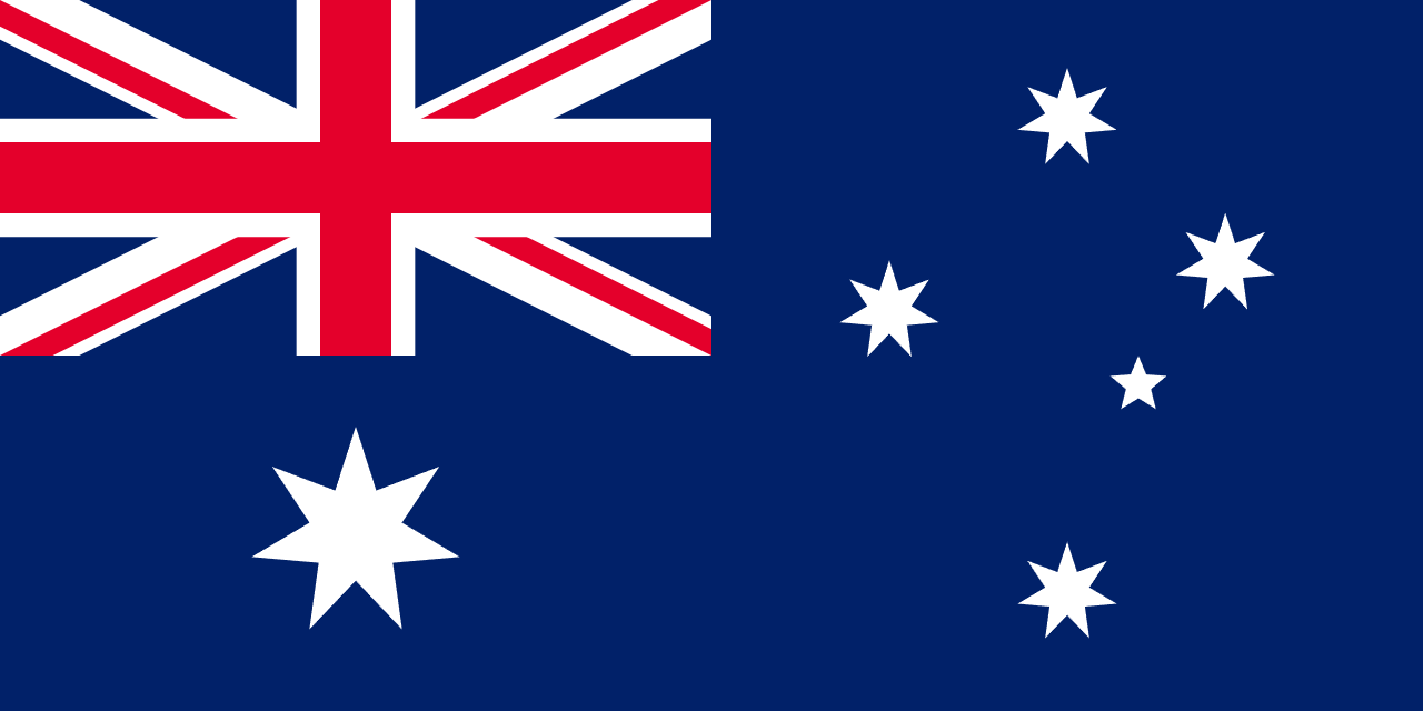 Australia skyline with flag