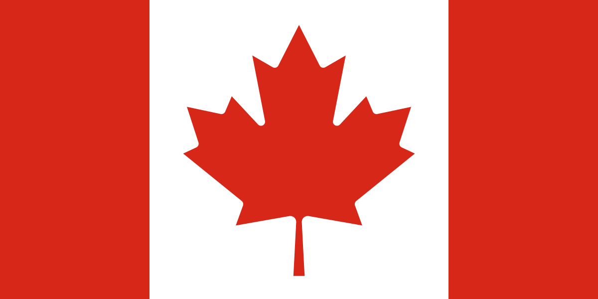 Canada skyline with flag
